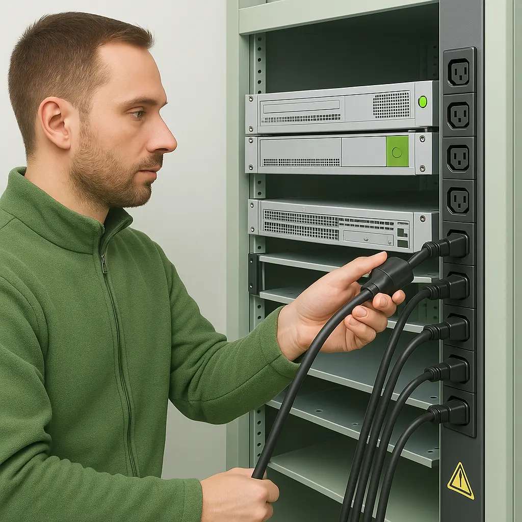 Einrichtung - Stromanschluss im Data-Center