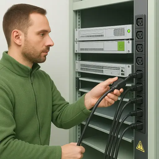 Einrichtung - redundanter Stromanschluss im Data-Center